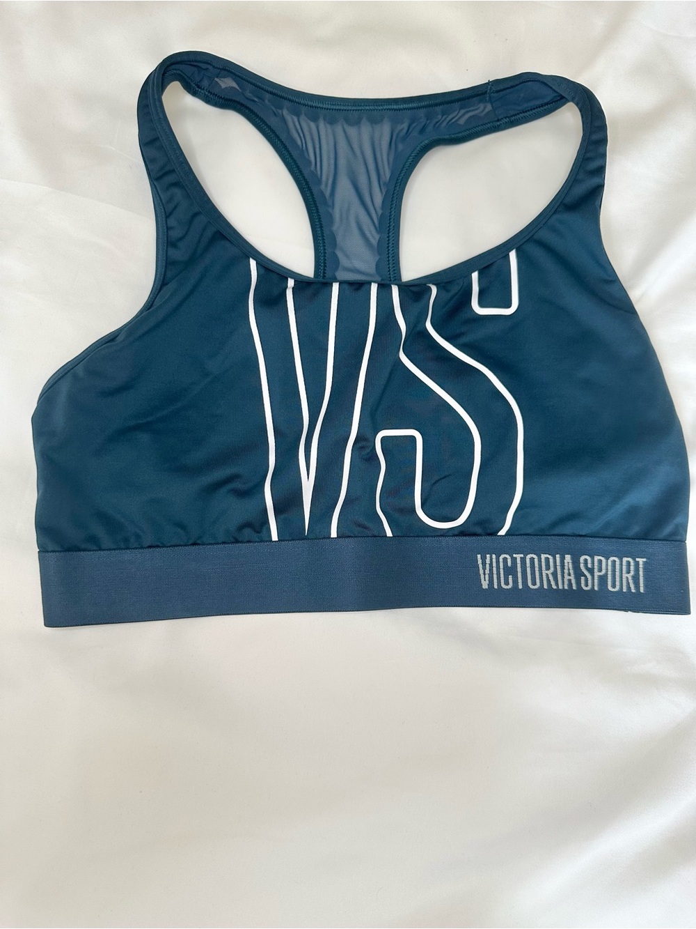 Victoria Sport Blue Logo Racerback Sports Bra M/L